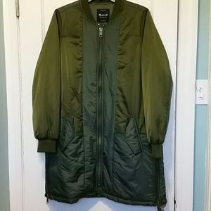 Madewell Knee Length Bomber Jacket, NWT